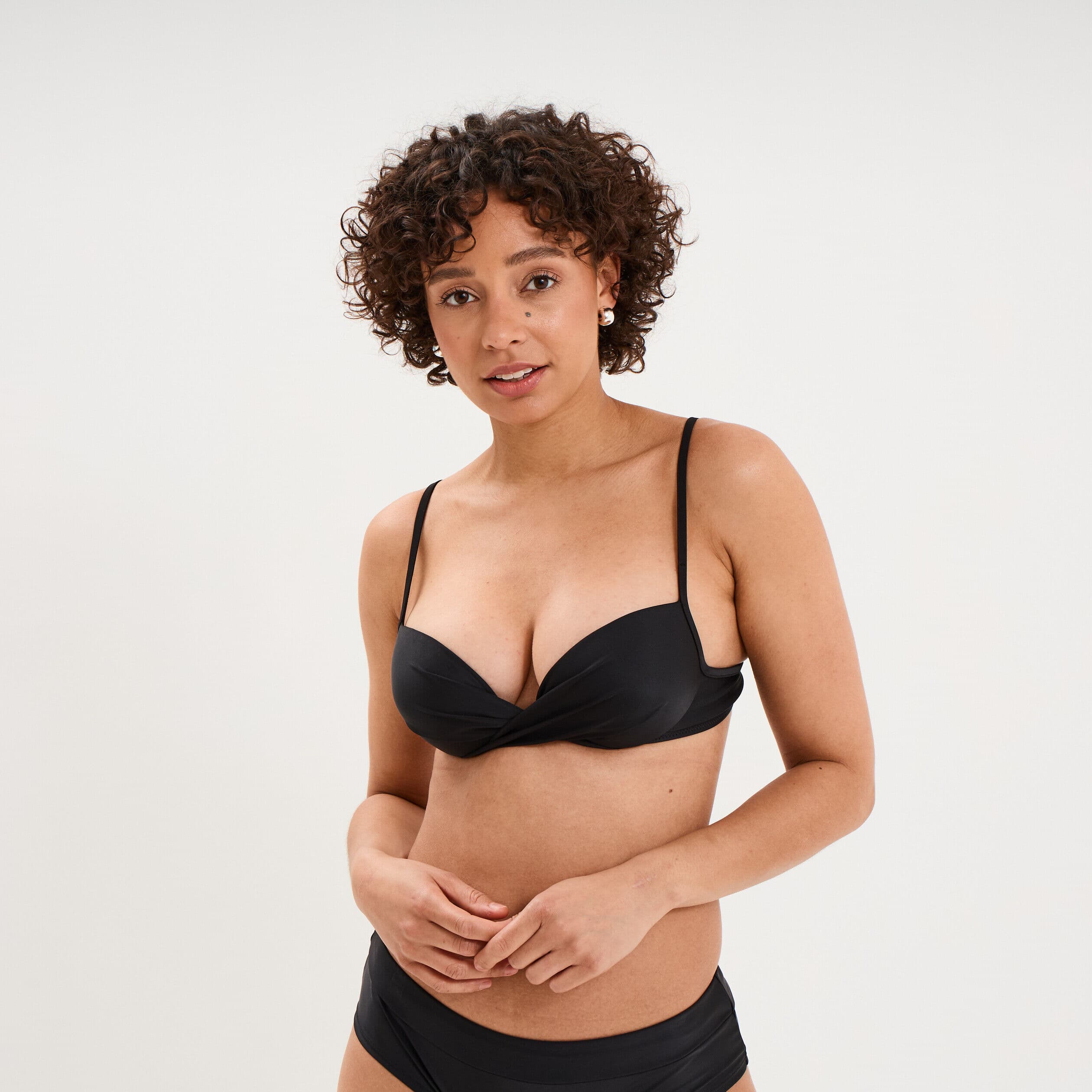 Haut de maillot de bain push up armaturé noir femme